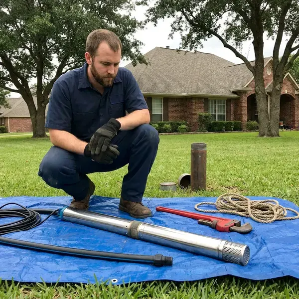 BFK Plumbing technician providing well pump repair in Covington, KY